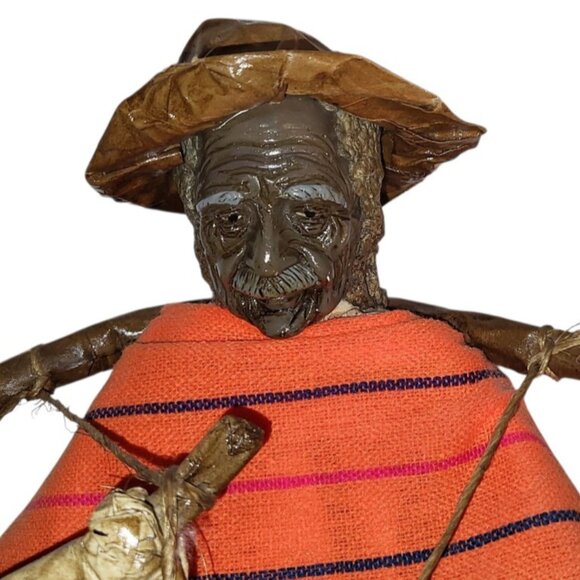 Mexican Folk Art 2 Cartonería 19" Figures Jalisco region Paper Mache man woman - Picture 5 of 11